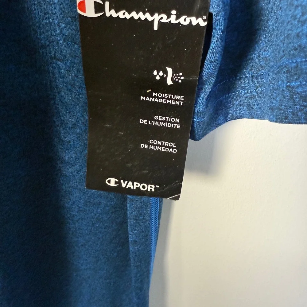 Champion Vapor Performance T Shirt Mens Medium Blue Short Sleeve FreshIQ Tee NWT - Picture 8 of 14